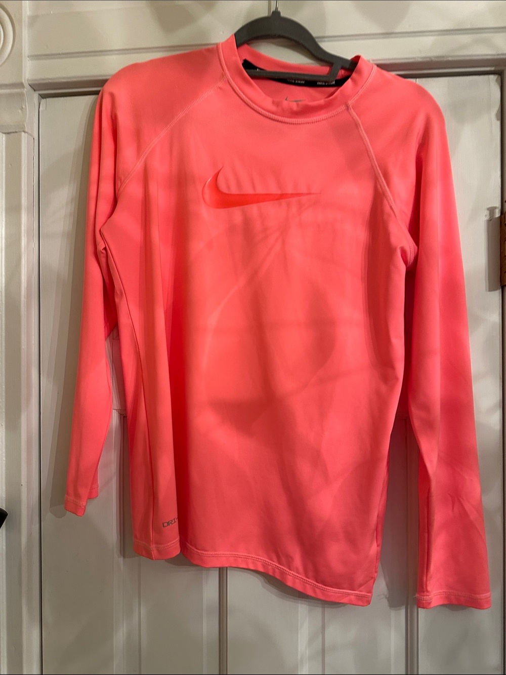 Nike Swim Bright Coral Pink Long-Sleeve Athletic Top